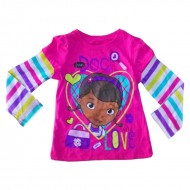 Doc McStuffins - Pink & Rainbow Long Sleeve T-Shirt