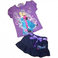 Frozen - T-Shirt & Denim Skirt - Purple