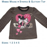 Minnie Mouse - Striped & Glittery Top