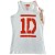 One Direction - White Ribbed Long Singlet Racer Back