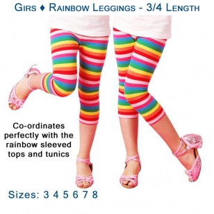 Girls - Rainbow Leggings - 3/4 Length